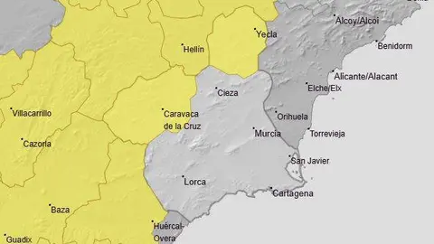 Avisos de la AEMET en la Regi&oacute;n de Murcia