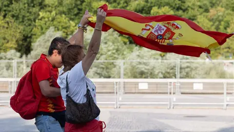 Celebraci&oacute;n de la victoria de Espa&ntilde;a ante B&eacute;lgica (foto: EP)