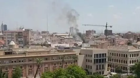 Incendio en un edificio del centro de Murcia