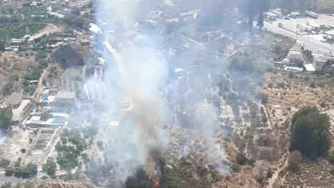Declarado un incendio forestal en una zona de ca&ntilde;as y matorral de Blanca