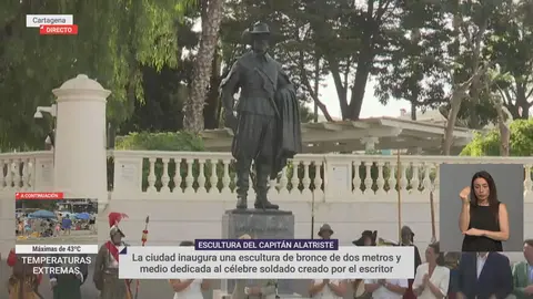 Escultura a Alatriste en Cartagena (foto: La 7)