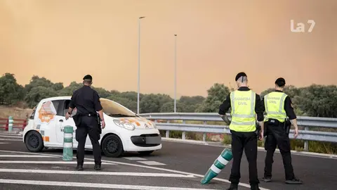 Carretera cortada en Madrid