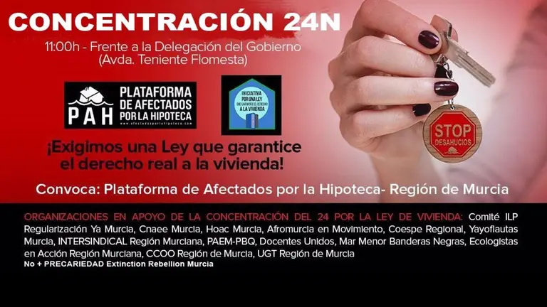 Cartel de la concentraci&oacute;n (Imagen: PAH)