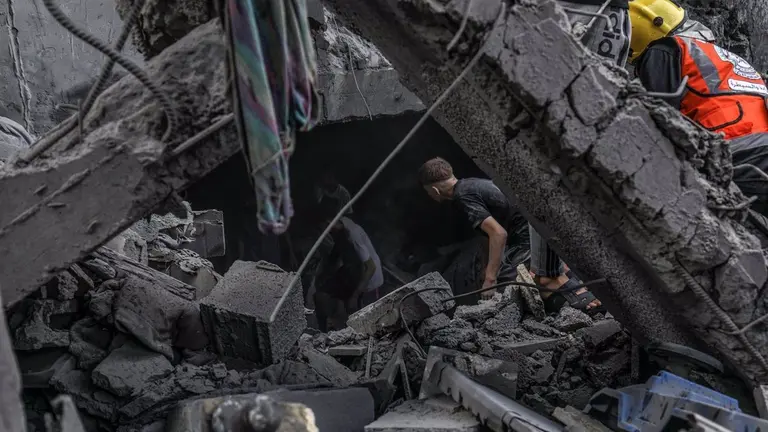 Imagen de archivo de los escombros por los bombardeos israel&iacute;es en la Franja de Gaza (foto: EP)