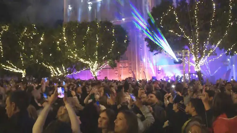 Encendido de las luces navide&ntilde;as de la ciudad de Murcia (foto: La 7)
