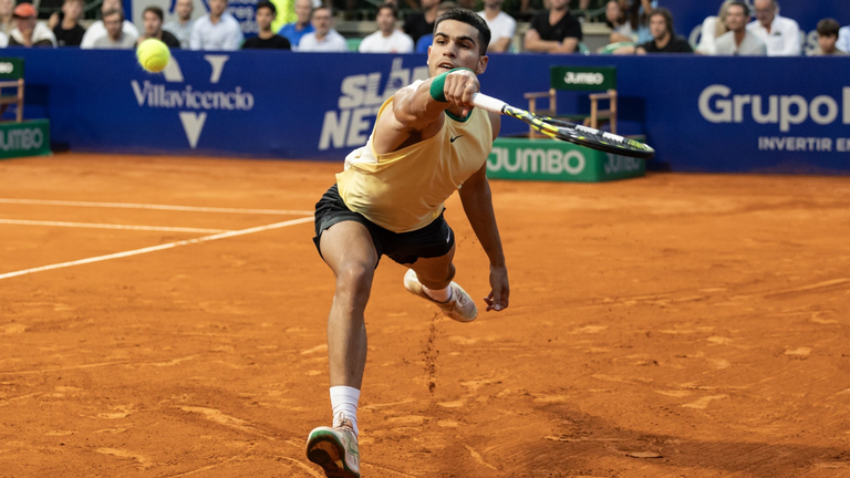 Carlos Alcaraz, en el partido ante Camilo Ugo