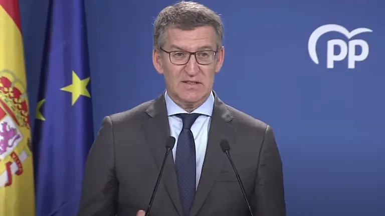 Alberto N&uacute;&ntilde;ez Feij&oacute;o, secretario general del Partido Popular, da su opini&oacute;n sobre la decisi&oacute;n de Pedro S&aacute;nchez (foto: PP)