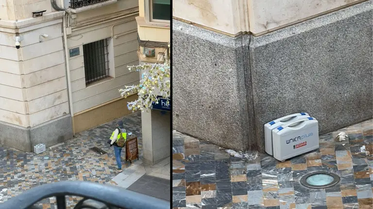 La Polic&iacute;a Nacional acordona la entrada de Capitan&iacute;a General en Cartagena al encontrarse dos maletines en una de sus fachadas