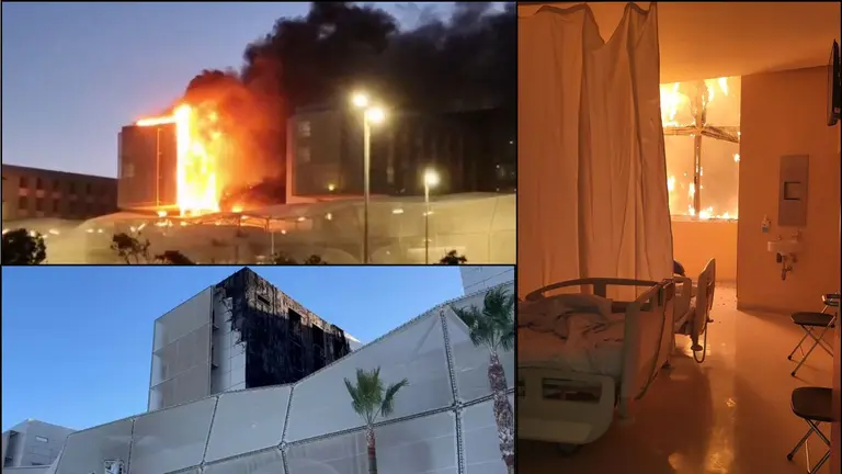 Incendio en el hospital Santa Luc&iacute;a (foto: La 7)