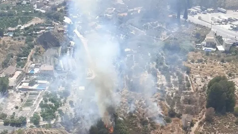 Declarado un incendio forestal en una zona de ca&ntilde;as y matorral de Blanca