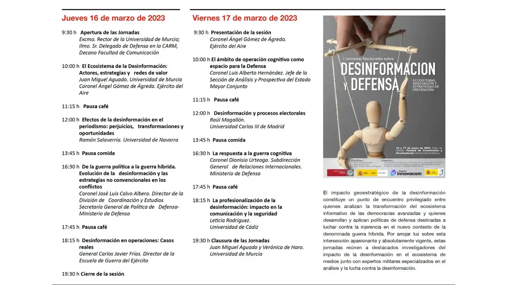 Jornadas de Desinformaci&oacute;n y Defensa