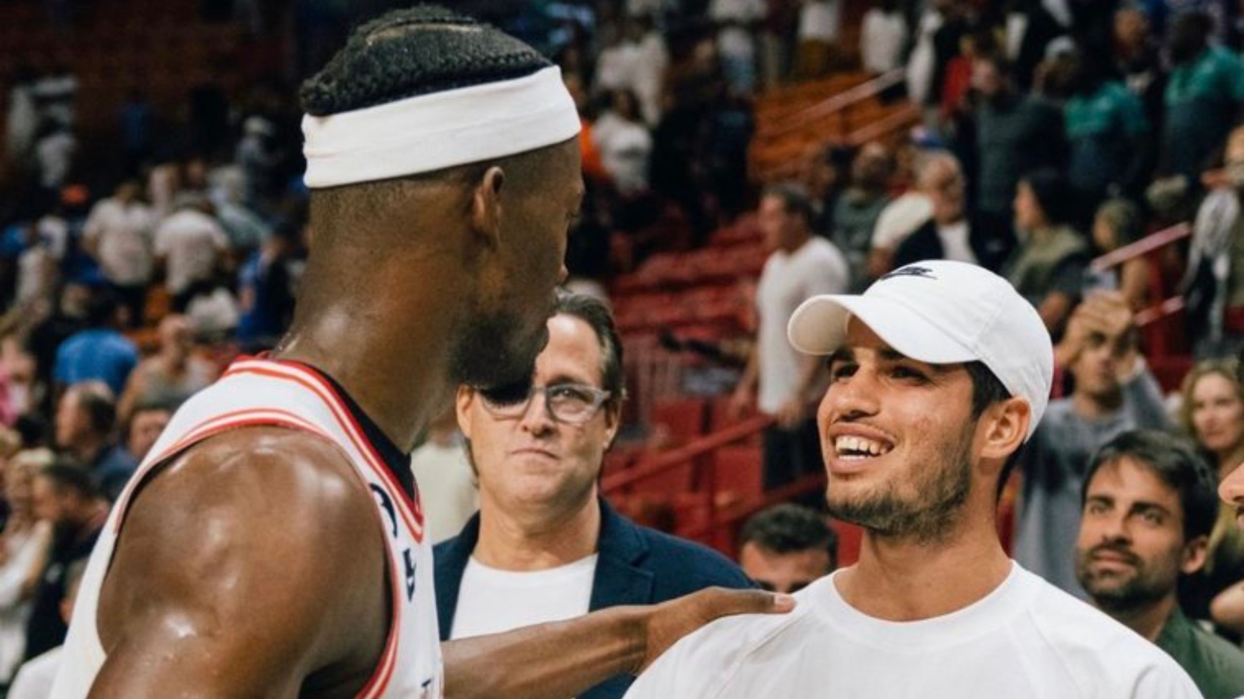 Jimmy Butler y Alcaraz, en un partido de baloncesto en Miami, hace unos meses