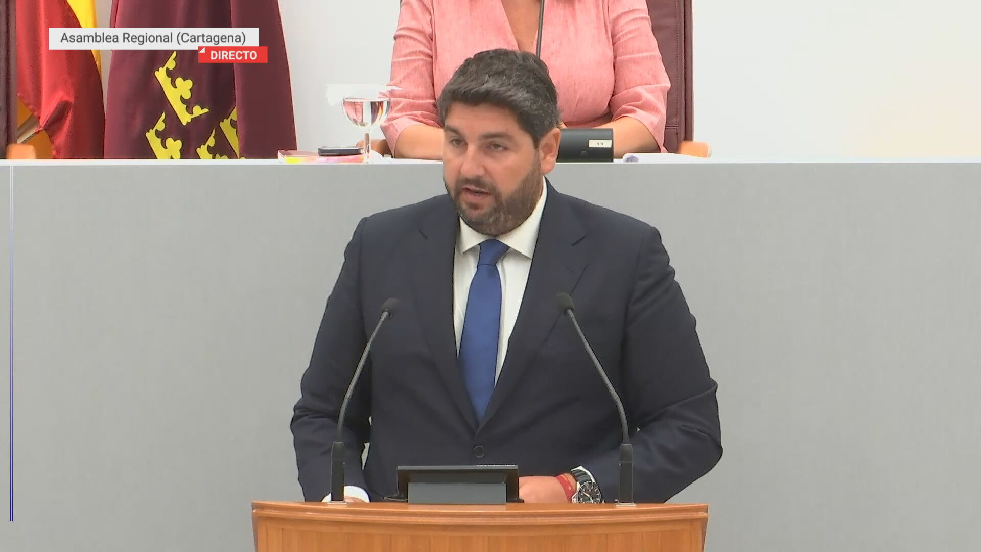 Intervención del candidato a la presidencia de la Región, Fernando López Miras, en la Asamblea en al primera jornada de su investidura (foto: La 7)