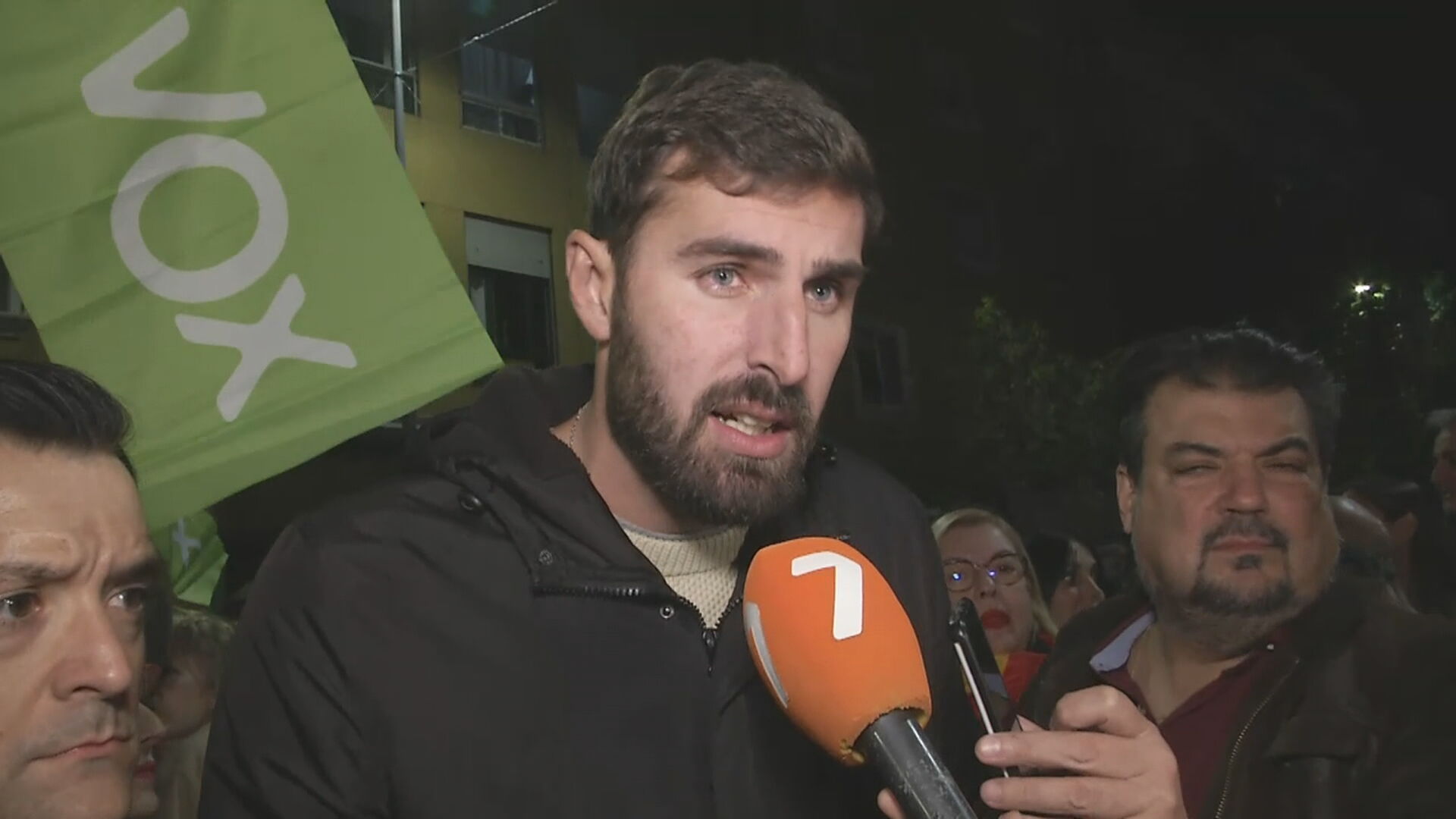 José Ángel Antelo, líder de Vox en la Región desde la manifestación en la calle Princesa de Murcia (foto: La 7)