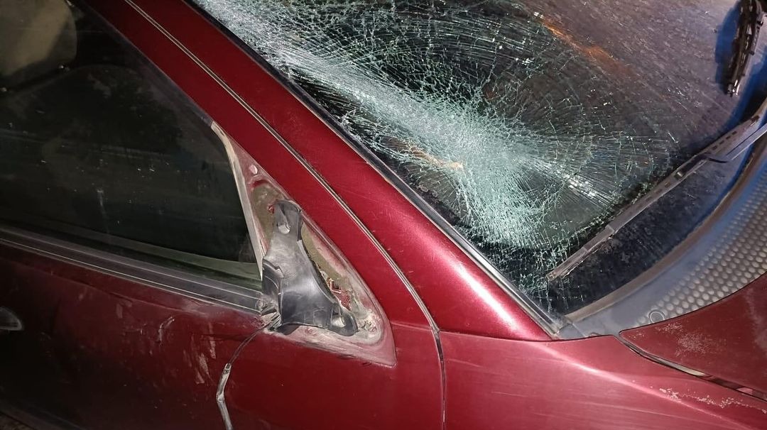 El vehículo del hombre que atropelló a tres personas en Abarán y se dio a la fuga (foto: Policía Local de Abarán)