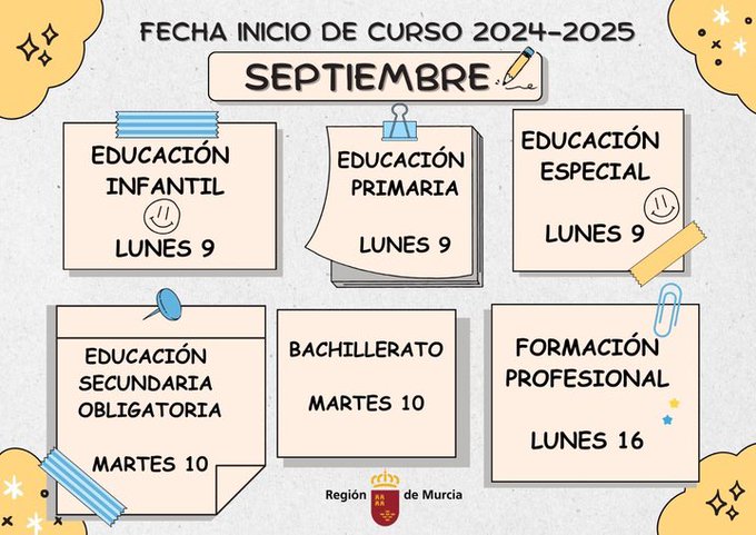 Calendario lectivo del próximo curso (foto: CARM)