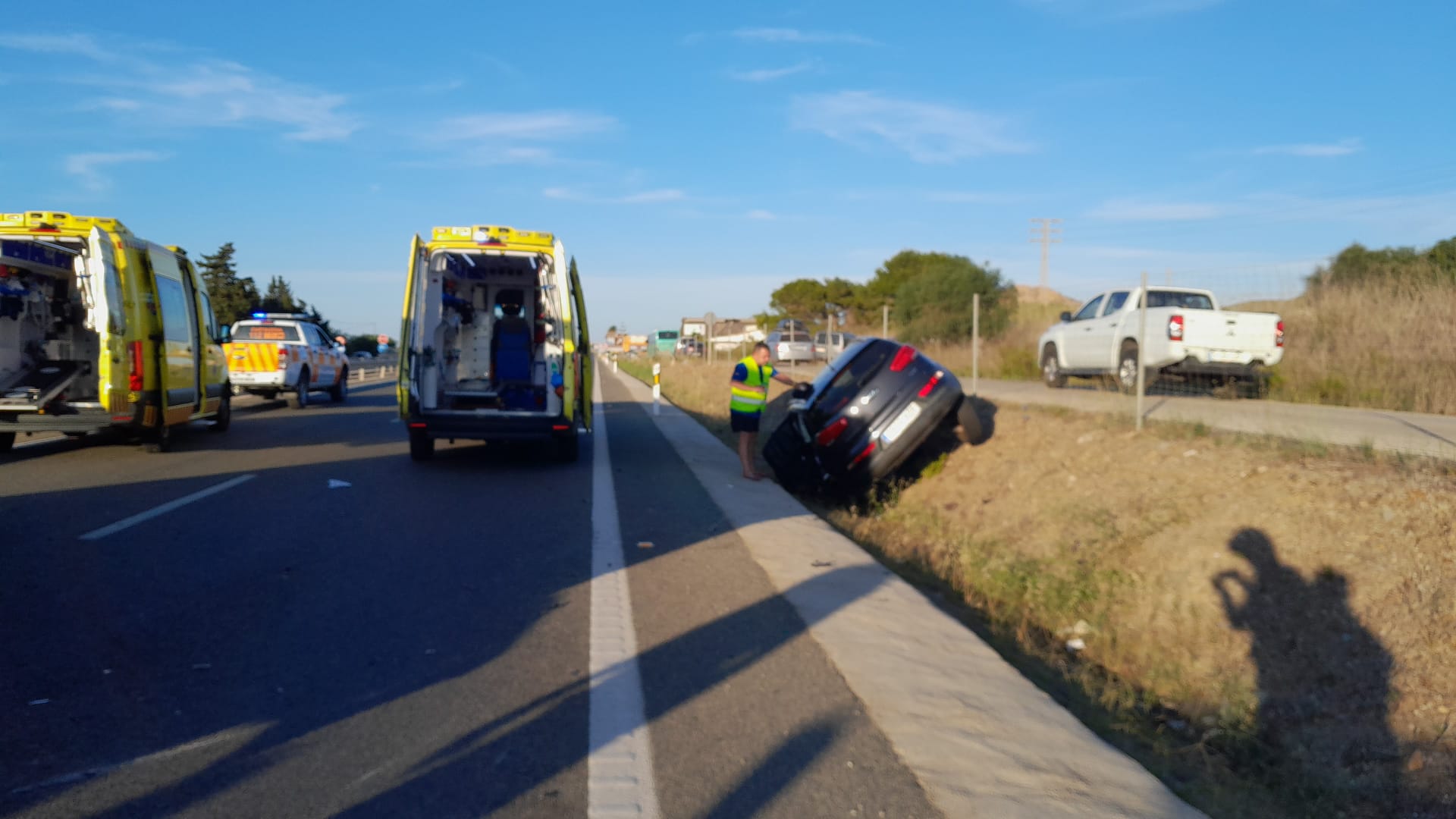 Accidente en La Manga (foto: @EmergenciasCT)