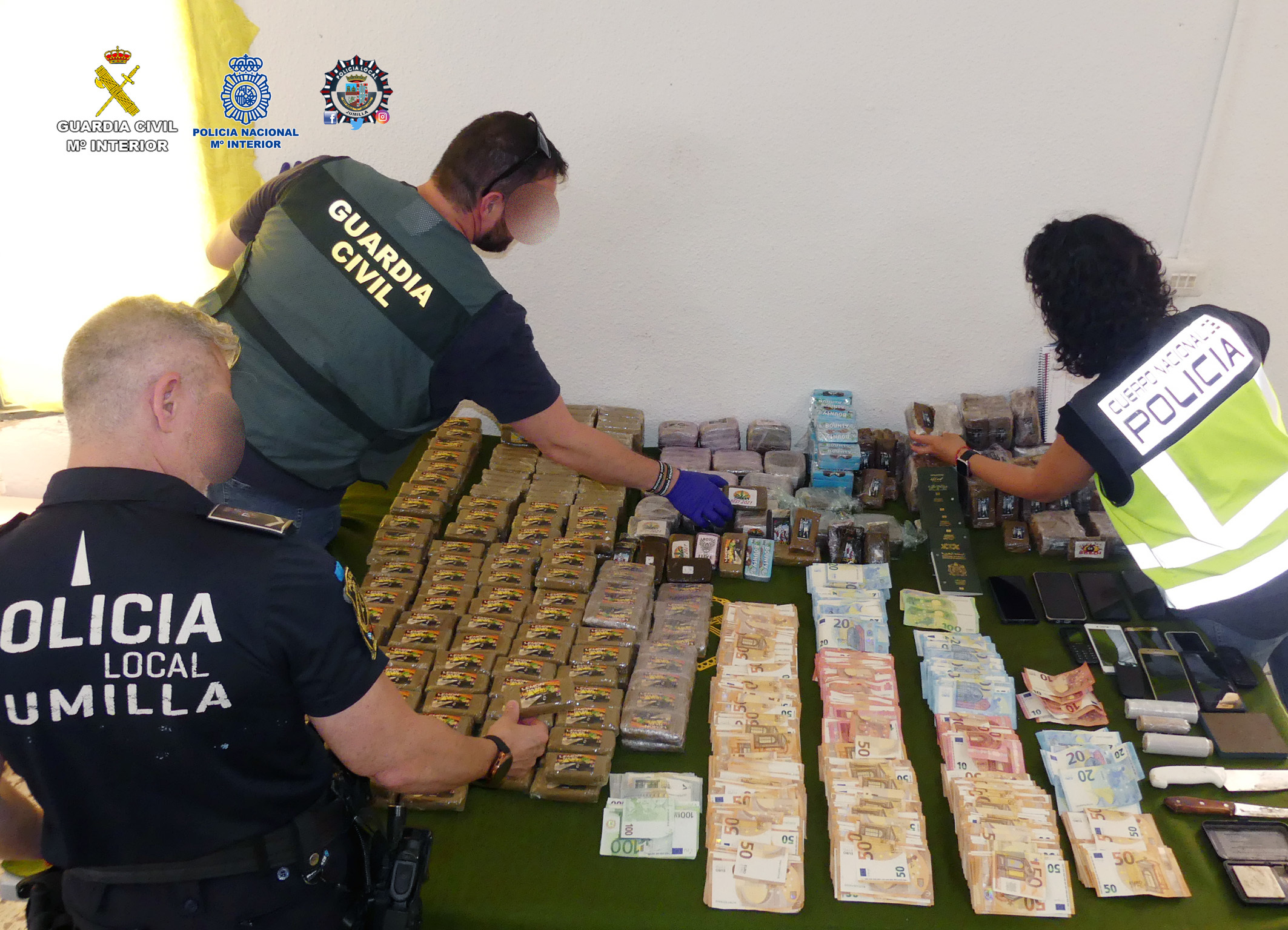 Operación conjunta de la Guardia Civil, la Policía Nacional y la Policía Local de Jumilla (foto: GC)