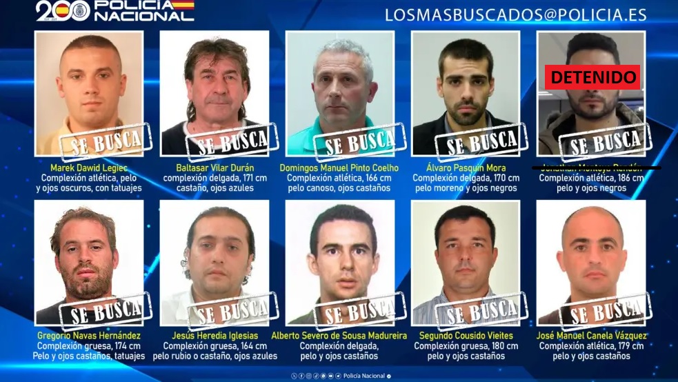 Los fugitivos más buscados por la Policía Nacional, uno de ellos detenido en Madrid (foto: PN)