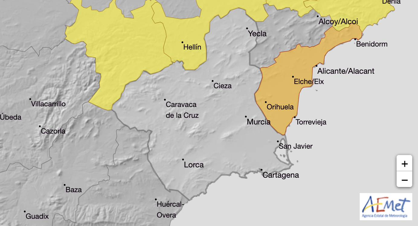 La Aemet desactiva los avisos en la Región (foto: Aemet)