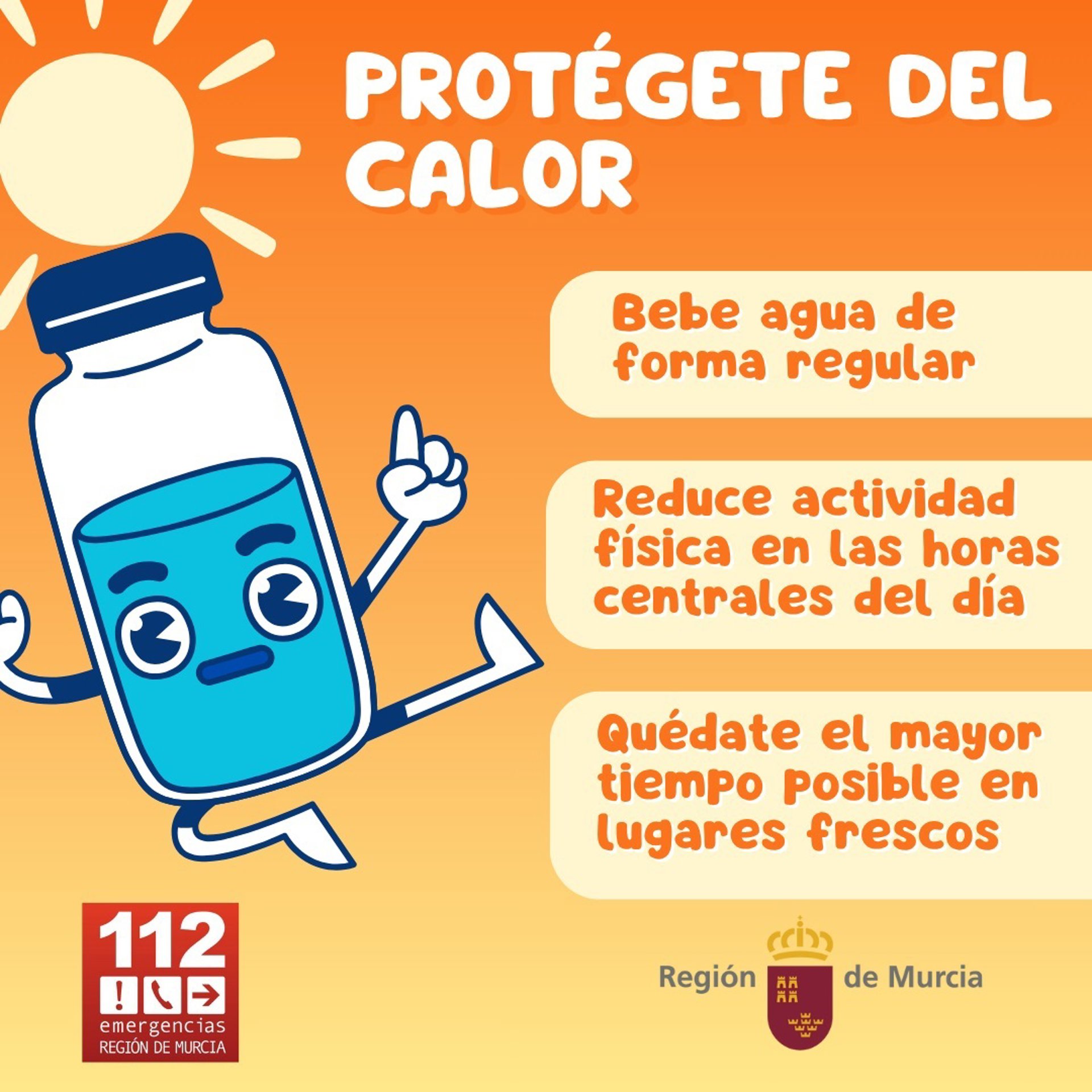 Recomendaciones del Gobierno regional ante la subida de las temperaturas que se experimentará a partir de este jueves (foto: Región de Murcia)