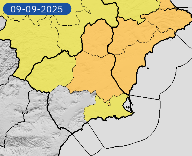 Avisos activos este martes (foto: Aemet)