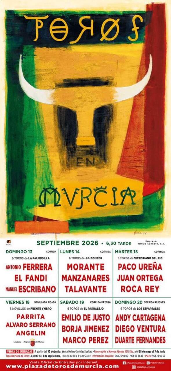 Cartel oficial de la Feria Taurina de Murcia 2026